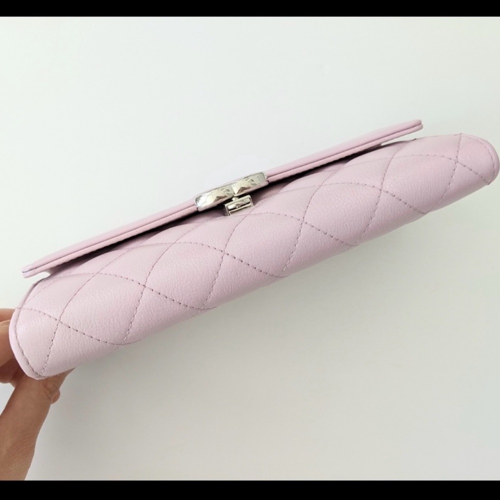 CHANEL Light Pink Quilted Clutch - Picture 12 of 14